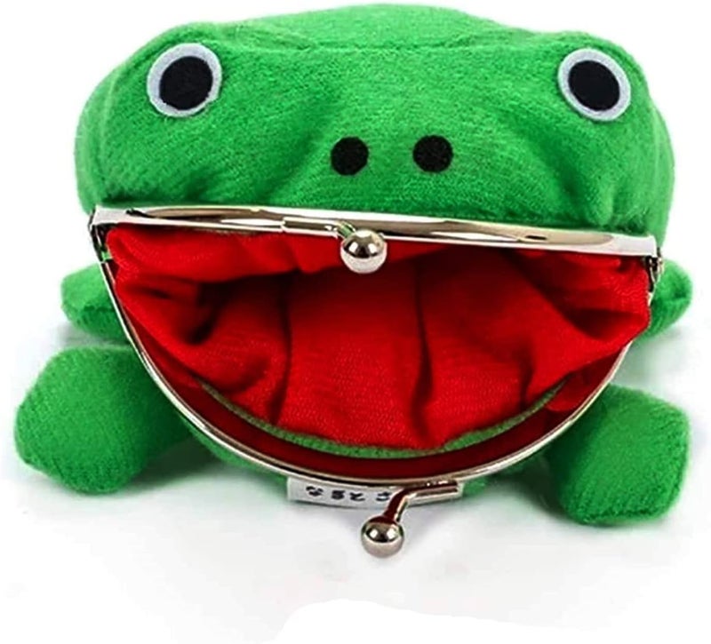 Bestmaple Frog Wallet Anime Cartoon Coin Purse Manga Flannel Wallet Cute Funny Plush Toy (Anime Frog) - Image 3
